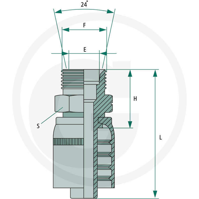 Pressnippel AGL métrico pn 12 AGL m22x1.5 15l